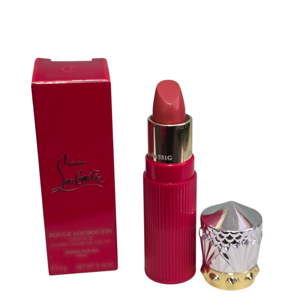Christian Louboutin Rouge Lipstick Sooo Glow On The Go Papaya Nouba NEW Travel - Picture 3 of 16
